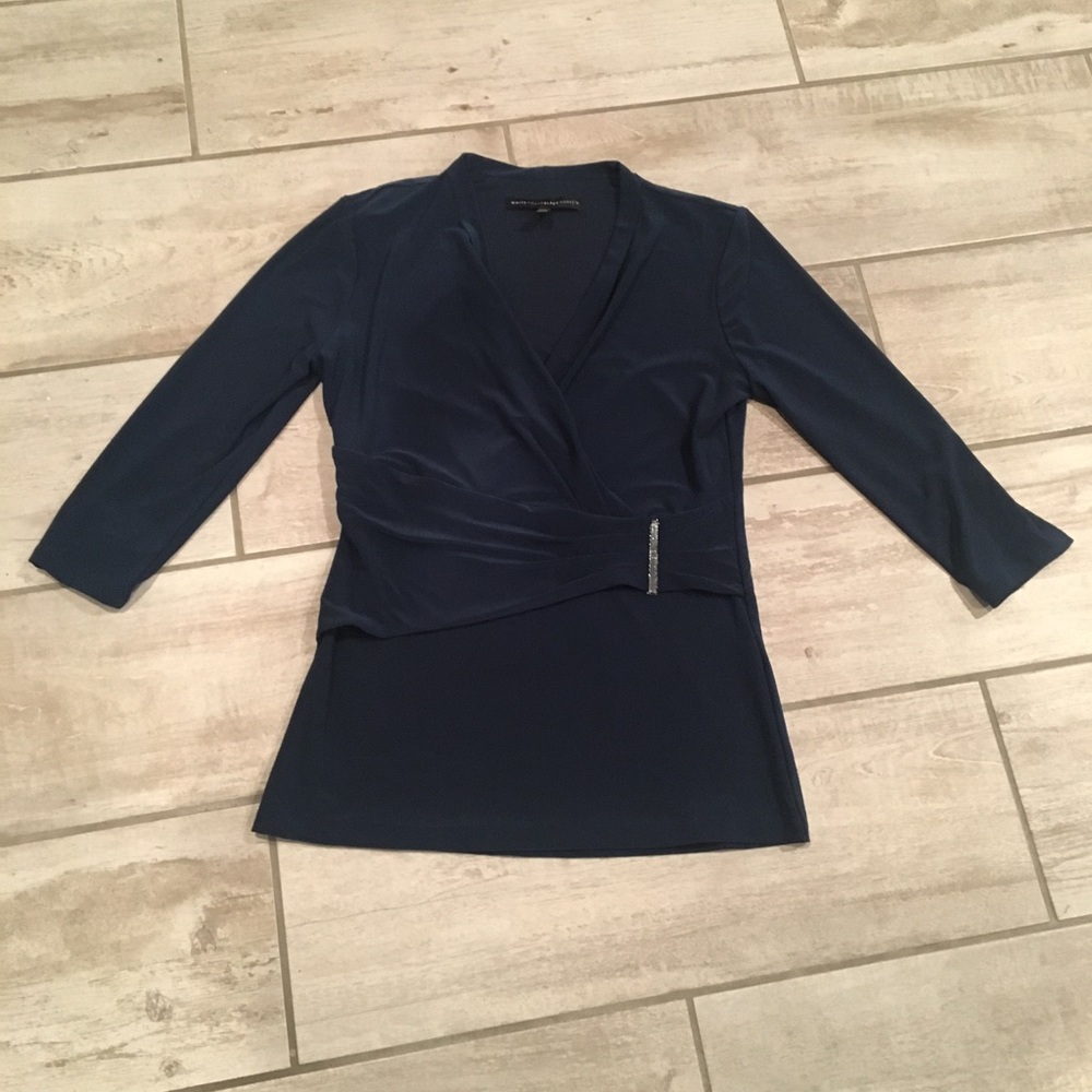 Blue top with side metal detail